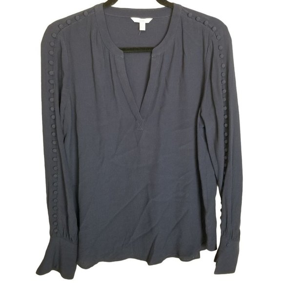 Joie Womens S Navy Blue Button Details Flared Long - Picture 2 of 9